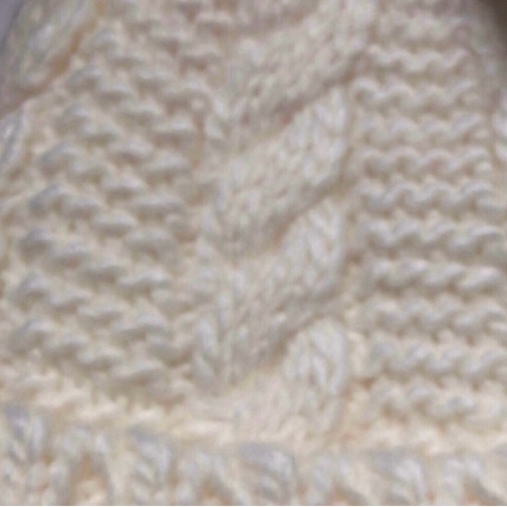 New Michael Kors Hat Women’s Ivory Winter Lined Cable Knit Cuffed Beanie Hat - Picture 5 of 12